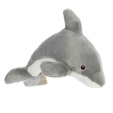 Aurora Small Grey Eco Nation Eco Softies 8" Dolphin Eco-friendly Stuffed Animal