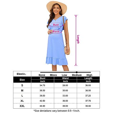 Women's Maternity Summer Casual Short Sleeve Dress Front And Back Dresses For Photography