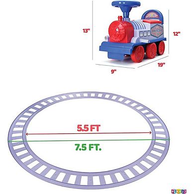 Ride On Toy Train with 16 Tracks - Ride On Train with Electric Features and Music, Storage Seat