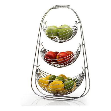 3 Tier Stainless Steel Fruit basket - Large Fruit Storage Bowl Useful for Fruit Storage Basket