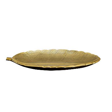 nearly natural Oval Gold Finish Leaf Decorative Tray