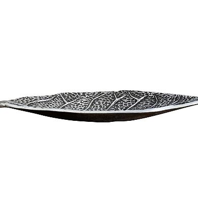 nearly natural Antiqued Gray Leaf Decorative Tray