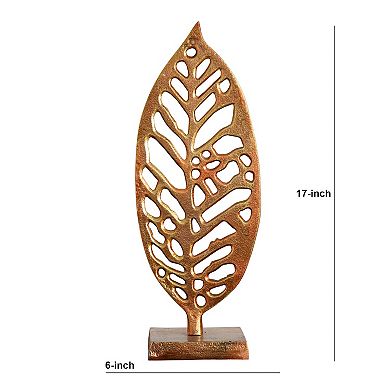nearly natural Copper Finish Beech Leaf Sculpture Floor Decor