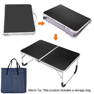 Foldable Laptop Table Picnic Bed Tray Tables With Tote Bag For Sofa