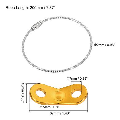 7mm Diameter 2 Hole Aluminum Tent Rope Cord Tensioner With Steel Ring