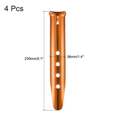 9.1 Inch Camping In Sand Snow Aluminum Tent Stakes With Hole 4 Pack