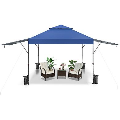 10 X 17.6 Feet Outdoor Instant Pop-up Canopy Tent With Dual Half Awnings