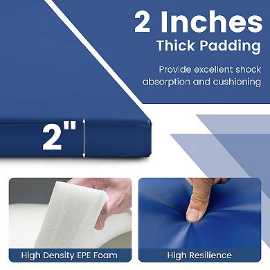 4-panel Pu Leather Folding Exercise Mat With Carrying Handles