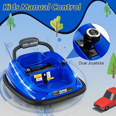 12v Kids Bumper Car Ride On Toy With Remote Control And 360 Degree Spin Rotation