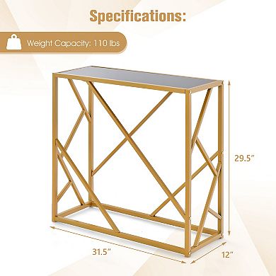 31.5 Inch Golden Heavy-duty Metal Frame Entryway Table With Foot Pads