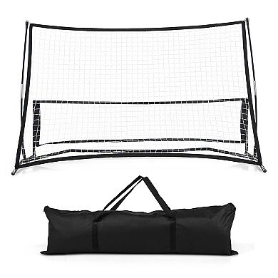 2-in-1 Portable Soccer Rebounder Net With Carrying Bag