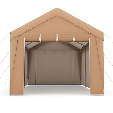 10 X 20 Feet Portable Garage Tent Carport With Galvanized Steel Frame-with Sidewall
