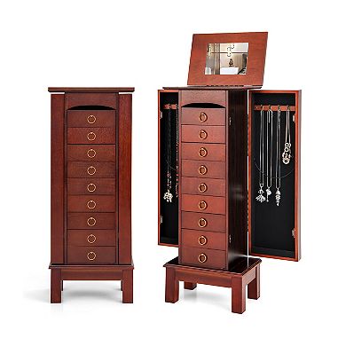 Large Capacity Jewelry Storage Cabinet With 9 Drawers