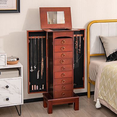 Large Capacity Jewelry Storage Cabinet With 9 Drawers