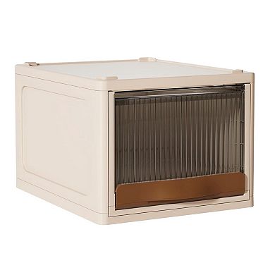 16.5l, Stackable Storage Bin Plastic Drawer With Lid For Closet