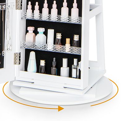 Standing Jewelry Cabinet With Adjustable Led Lights