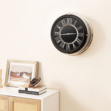 Silent Wall Clock With Silver Frame-l