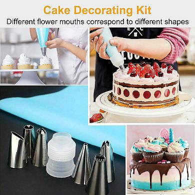Silver, Stainless Steel Diy Cake Decorating Supplies Kit Set Of 24