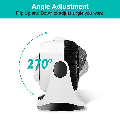 Air Circulator Desktop Fan With 2 Speeds 270° Adjustable Head