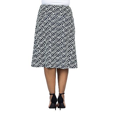 Plus Size 24Seven Comfort Knee Length Skirt