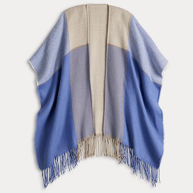 Women's Sonoma Goods For Life® Colorblock Fringed Ruana