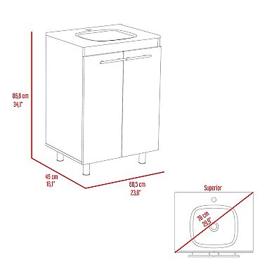 Kearney 2 Piece Bathroom Set, White