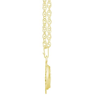 14k Gold Over Silver Oh Mary Conceived Medallion Pendant Necklace