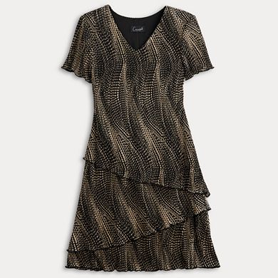 Women's Connected Apparel V-Neck Tiered Mini Dress