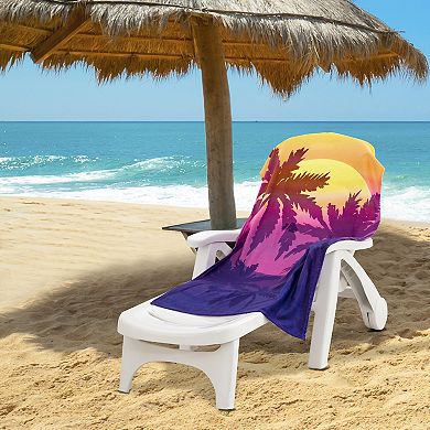 Magenta Sun Set Beach Towel - 30" x 60"