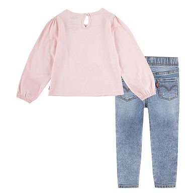 Girls 4-6x Levi's® Puff Long Sleeve T-shirt and Jeggings 2-Piece Set