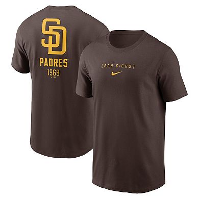 Men's Nike Brown San Diego Padres Large Logo Back Stack T-Shirt