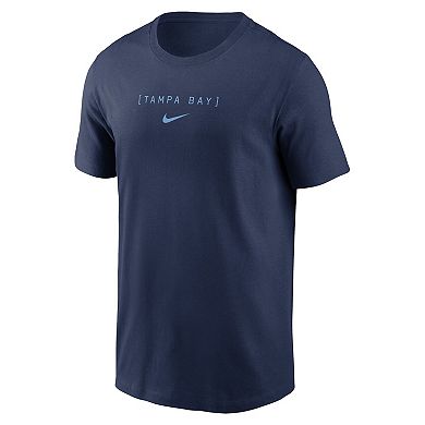 Men's Nike Navy Tampa Bay Rays Large Logo Back Stack T-Shirt