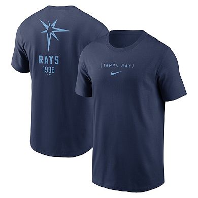 Men's Nike Navy Tampa Bay Rays Large Logo Back Stack T-Shirt