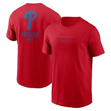 Men's Nike Red Philadelphia Phillies Large Logo Back Stack T-Shirt