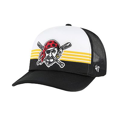 Men's '47 Black Pittsburgh Pirates Lift Off Foam Front Mesh Trucker Adjustable Hat