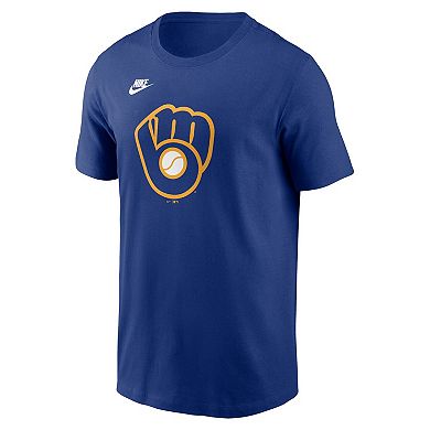 Men's Nike Royal Milwaukee Brewers Cooperstown Collection Team Logo T-Shirt