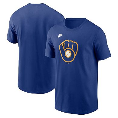Men's Nike Royal Milwaukee Brewers Cooperstown Collection Team Logo T-Shirt