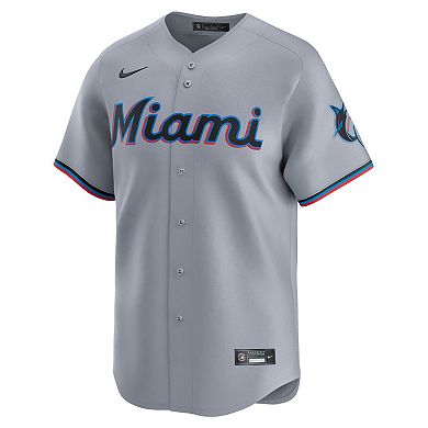 Men's Nike  Gray Miami Marlins Road Limited Jersey