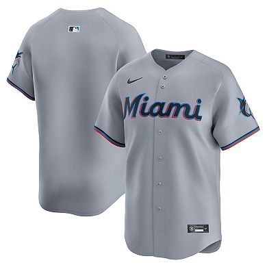 Men's Nike  Gray Miami Marlins Road Limited Jersey