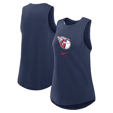 Women's Nike Navy Cleveland Guardians Legacy Icon High Neck Fashion Tank Top
