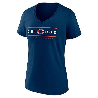 Women's Fanatics Branded Navy Chicago Bears Hometown Defensive Stand V-Neck T-Shirt
