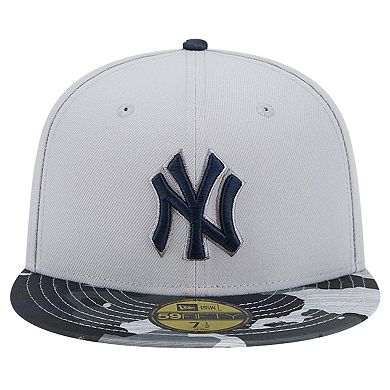 Men's New Era Gray New York Yankees Active Team Camo 59FIFTY Fitted Hat