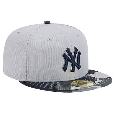 Men's New Era Gray New York Yankees Active Team Camo 59FIFTY Fitted Hat
