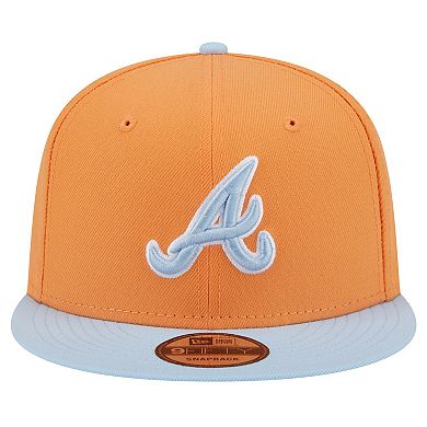 Men's New Era Orange Atlanta Braves Spring Color Two-Tone 9FIFTY Snapback Hat