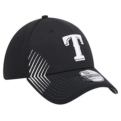 Men's New Era Black Texas Rangers Active Dash Mark 39THIRTY Flex Hat