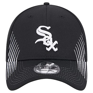 Men's New Era Black Chicago White Sox Active Dash Mark 39THIRTY Flex Hat