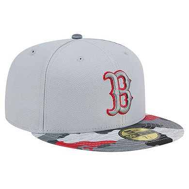 Men's New Era Gray Boston Red Sox Active Team Camo 59FIFTY Fitted Hat