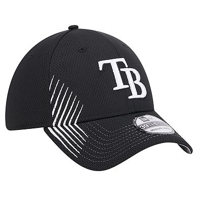 Men's New Era Black Tampa Bay Rays Active Dash Mark 39THIRTY Flex Hat