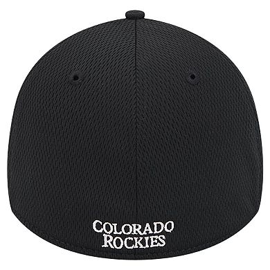 Men's New Era Black Colorado Rockies Active Dash Mark 39THIRTY Flex Hat