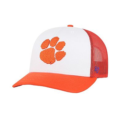 Men's '47 White/Orange Clemson Tigers Freshman Trucker Adjustable Hat